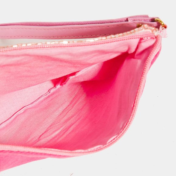 Beaded Yee Haw Cowgirl Western Pink Boots Money Makeup Lipstick Wristlet Bag - Picture 5 of 7